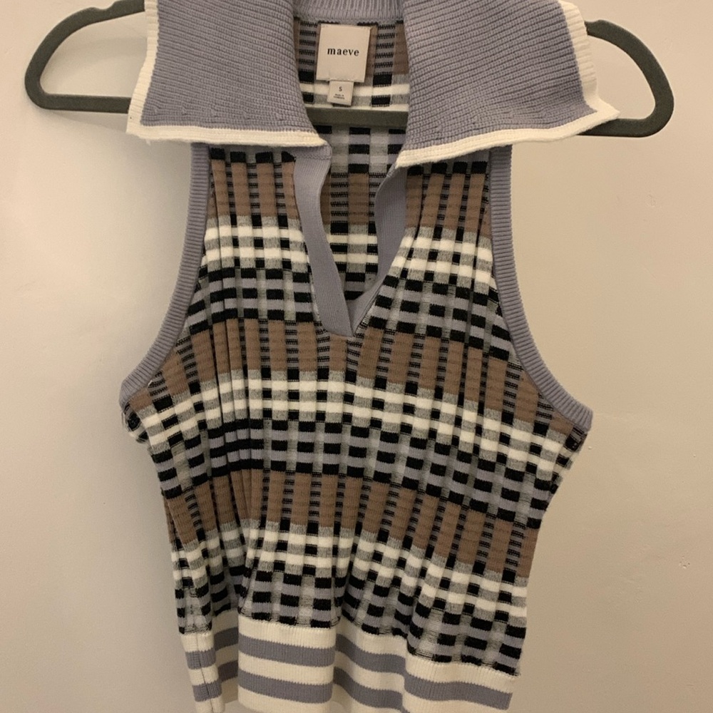 Anthropologie, MAEVE Halter Polo Sweater Tank